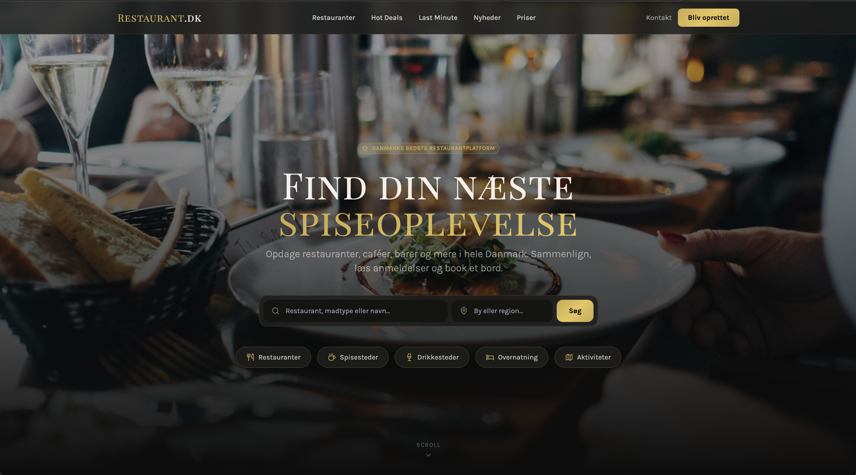 Restaurant.dk hjemmeside